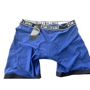 NWT Men's Esmi Lavinz Biking Shorts Blue Gel Padded Size XL